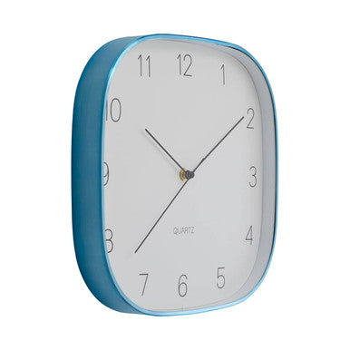 29cm Dia Square Blue Finish Case Wall Clock