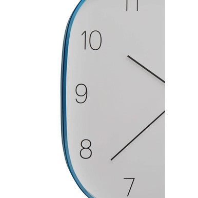 29cm Dia Square Blue Finish Case Wall Clock