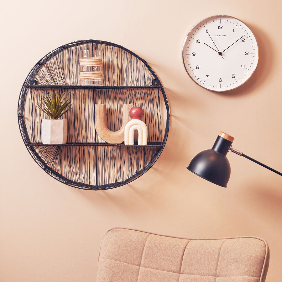 31cm Dia Round Copper Finish Wall Clock