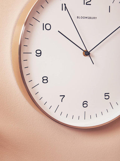 31cm Dia Round Copper Finish Wall Clock