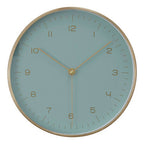 25cm Dia Gold and Mint Green Finish Wall Clock