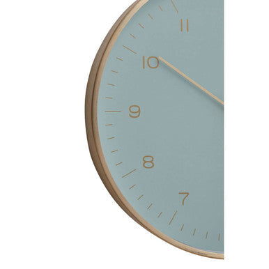 25cm Dia Gold and Mint Green Finish Wall Clock