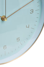 25cm Dia Gold and Mint Green Finish Wall Clock