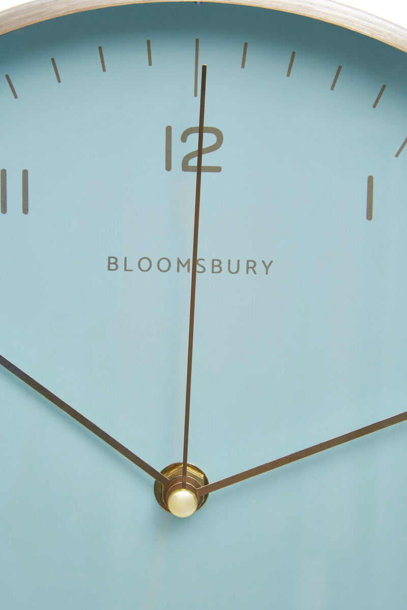 25cm Dia Gold and Mint Green Finish Wall Clock