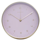 25cm Dia Gold and Pink Finish Wall Clock