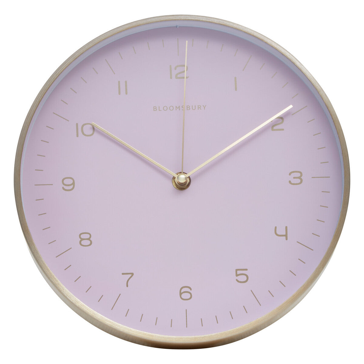 25cm Dia Gold and Pink Finish Wall Clock