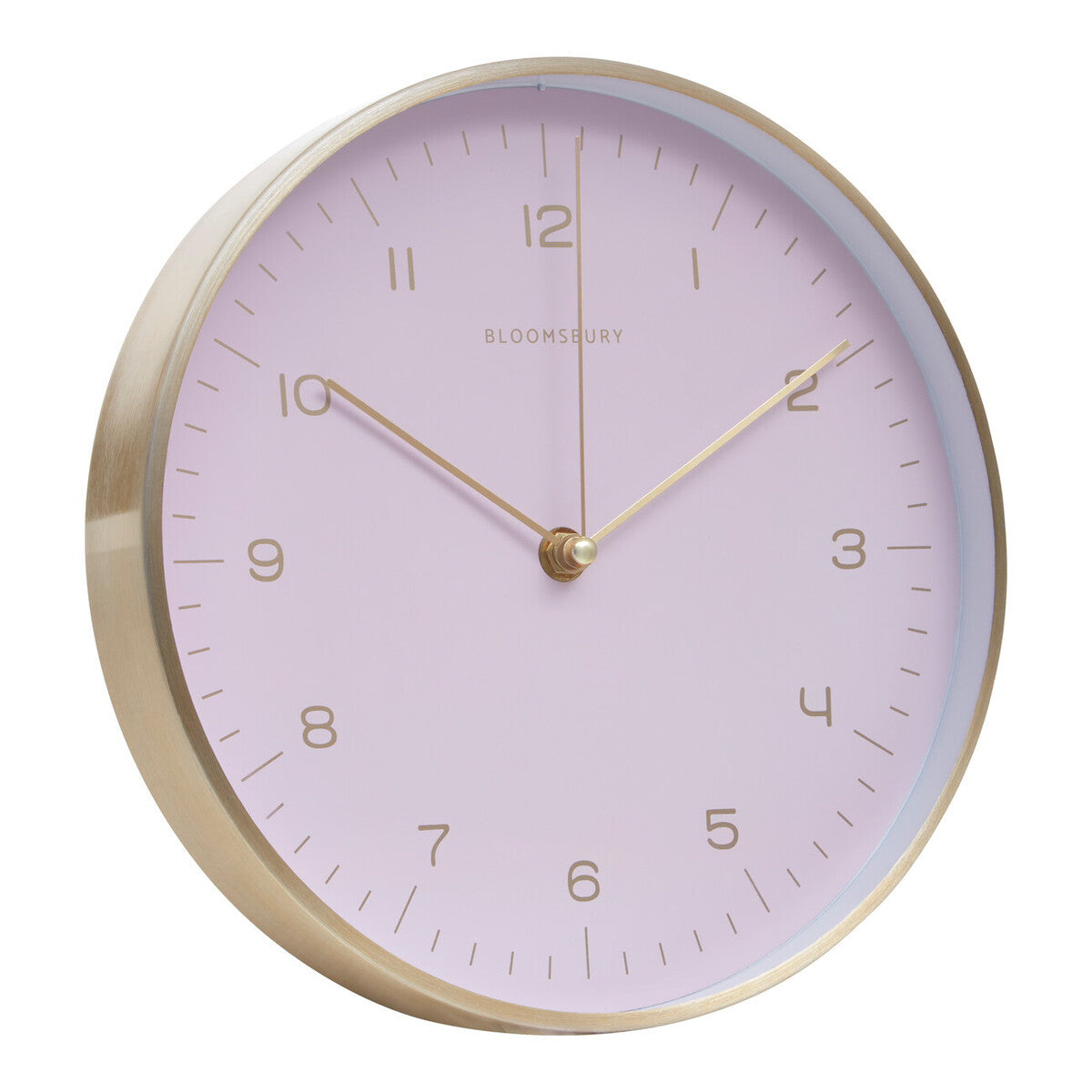 25cm Dia Gold and Pink Finish Wall Clock