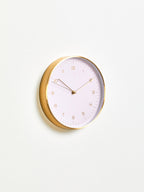 25cm Dia Gold and Pink Finish Wall Clock