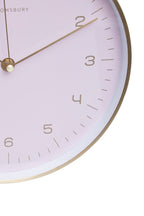 25cm Dia Gold and Pink Finish Wall Clock