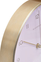 25cm Dia Gold and Pink Finish Wall Clock