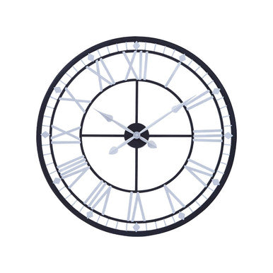 80cm Dia Skeletal Wall Clock with Black Finish Frame