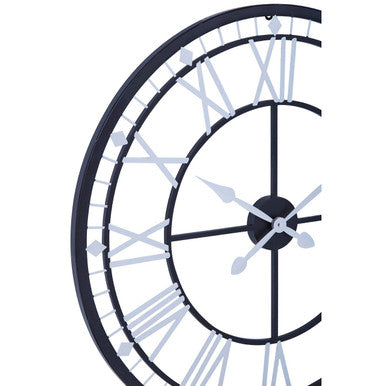 80cm Dia Skeletal Wall Clock with Black Finish Frame