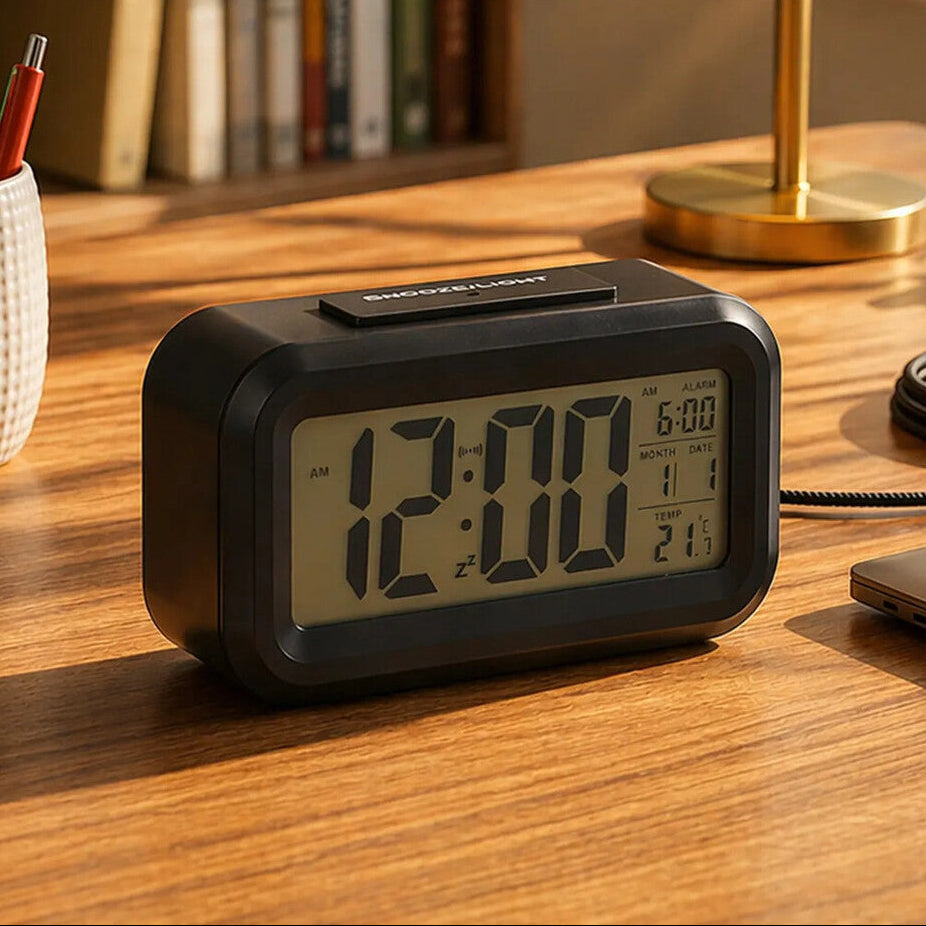 Black Lcd Digital Clock