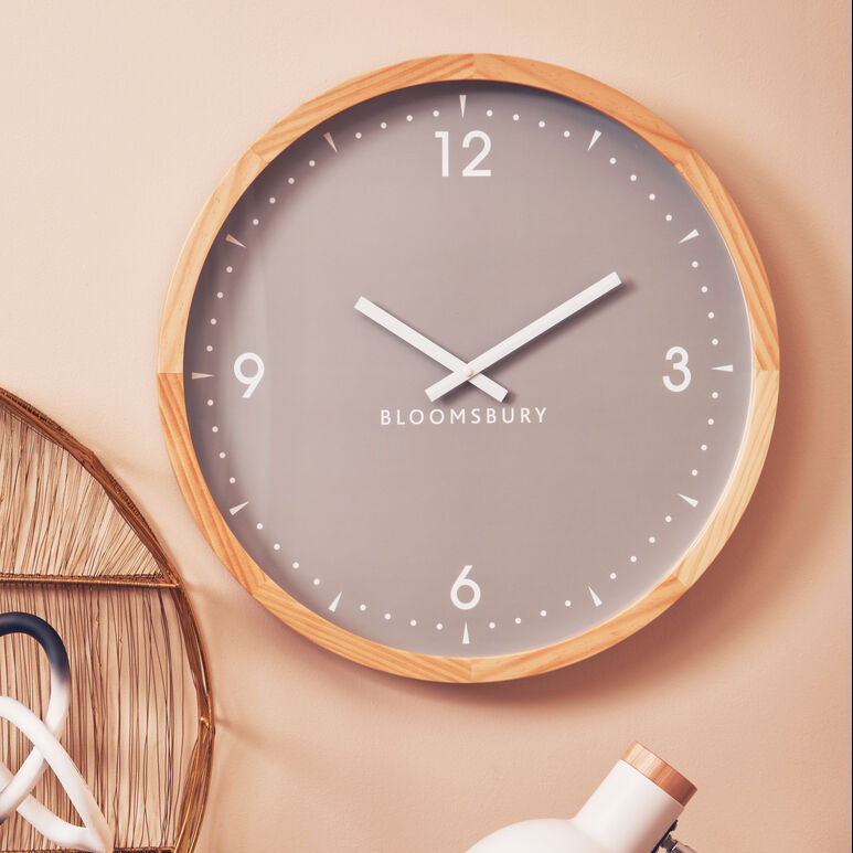50cm Dia Grey Wall Clock