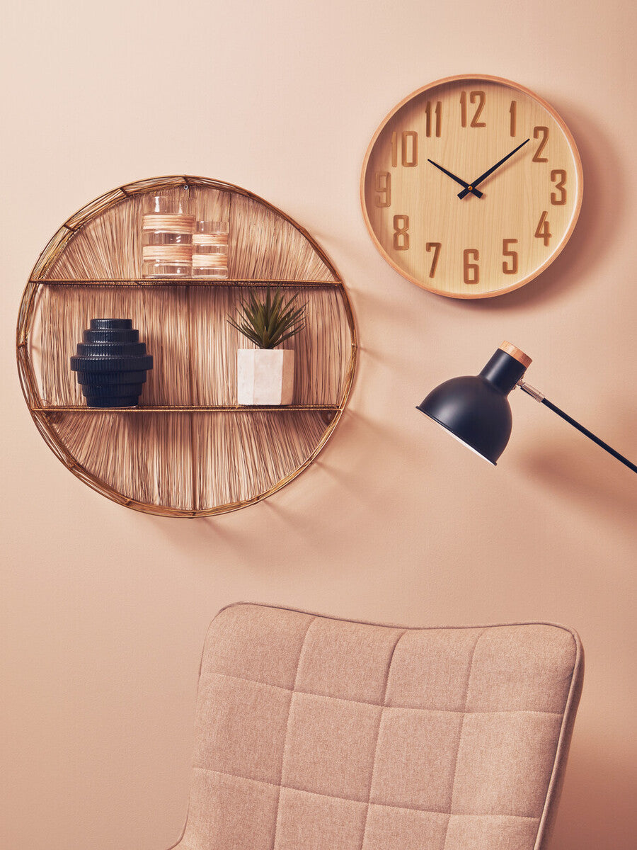 40cm Dia Natural Wall Clock