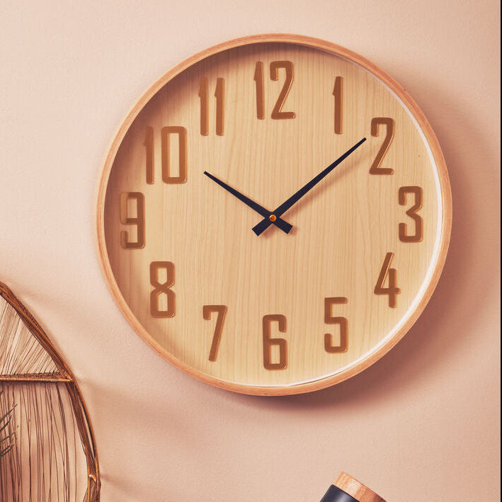 40cm Dia Natural Wall Clock