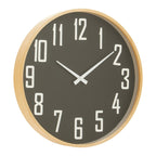 30cm Dia Black Wall Clock