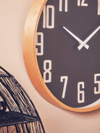30cm Dia Black Wall Clock
