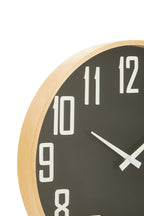 30cm Dia Black Wall Clock