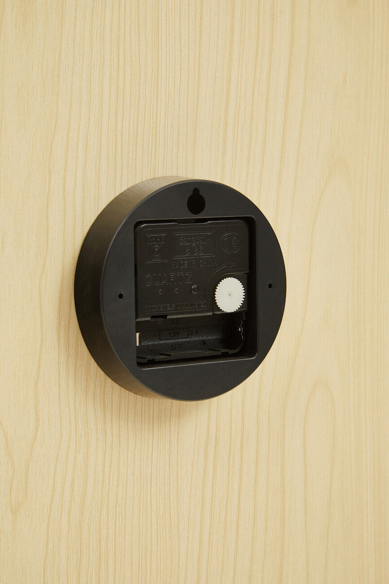 30cm Dia Black Wall Clock
