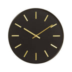 30.5cm Dia Black and Gold Wall Clock
