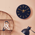 30.5cm Dia Black and Gold Wall Clock