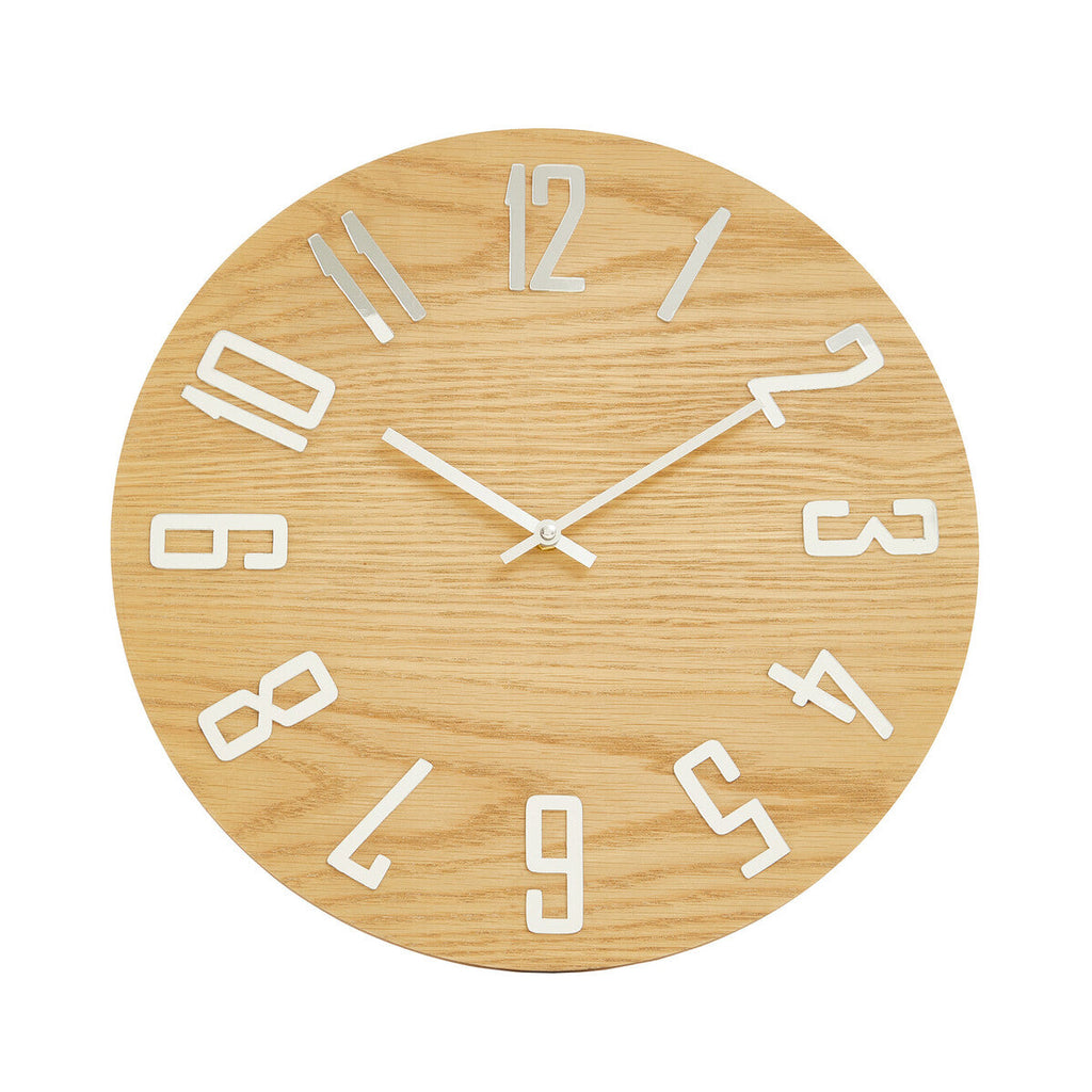 40cm Dia Natural Wood Effect Wall Clock