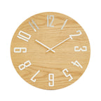 40cm Dia Natural Wood Effect Wall Clock