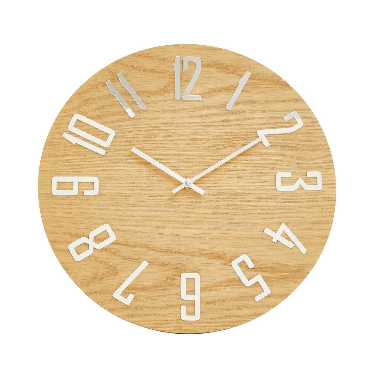 40cm Dia Natural Wood Effect Wall Clock