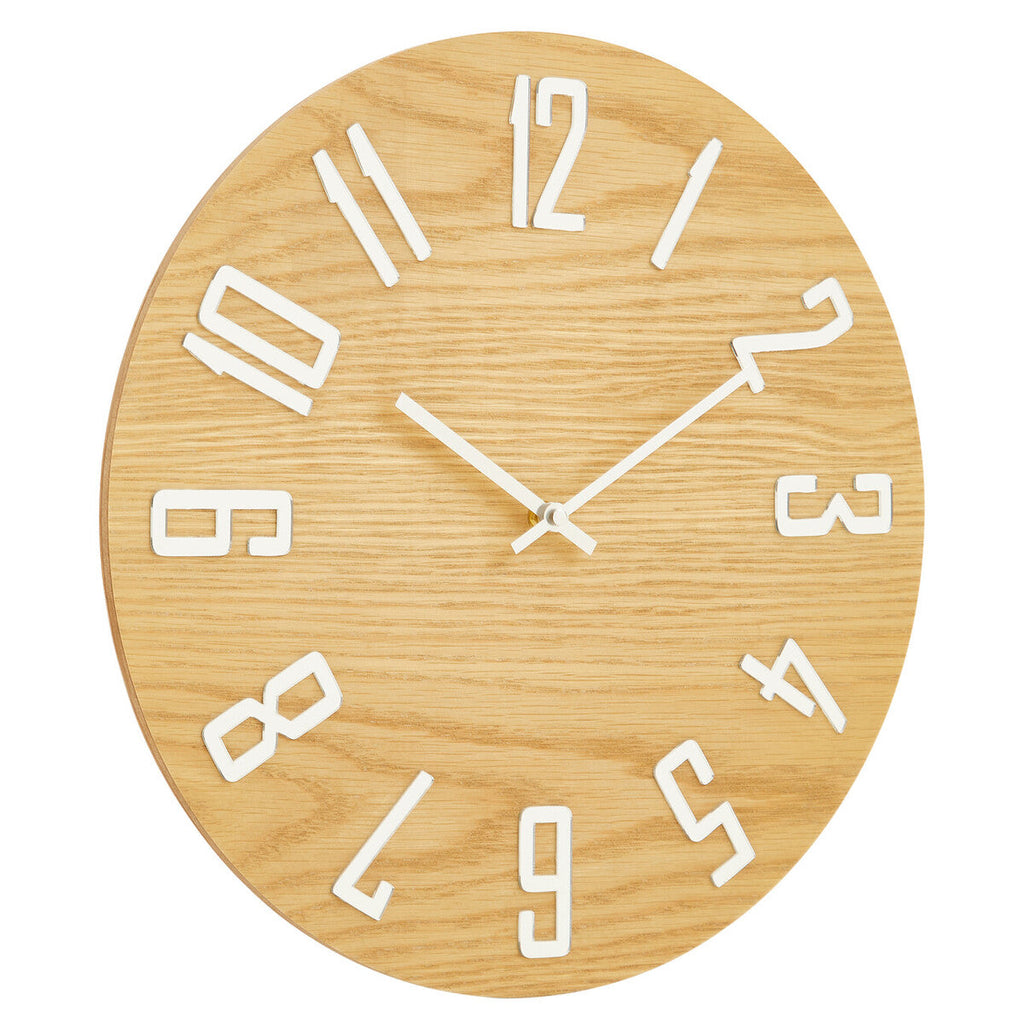 40cm Dia Natural Wood Effect Wall Clock