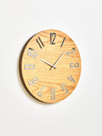 40cm Dia Natural Wood Effect Wall Clock