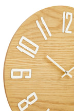 40cm Dia Natural Wood Effect Wall Clock