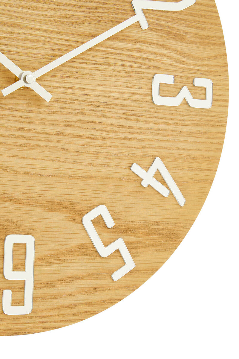 40cm Dia Natural Wood Effect Wall Clock