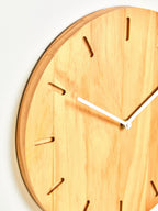 35cm Dia Natural Finish Oak Wood Wall Clock