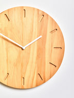 35cm Dia Natural Finish Oak Wood Wall Clock