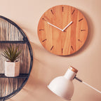 35cm Dia Natural Finish Oak Wood Wall Clock
