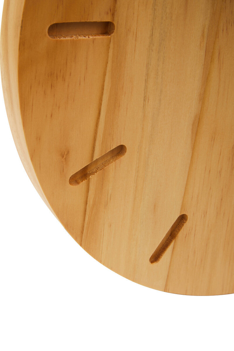 35cm Dia Natural Finish Oak Wood Wall Clock
