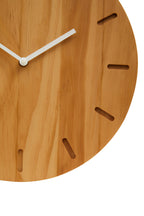 35cm Dia Natural Finish Oak Wood Wall Clock