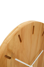 35cm Dia Natural Finish Oak Wood Wall Clock
