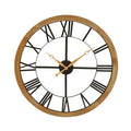 60cm Dia Black Metal Wall Clock with Gold Finish Hands