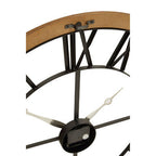 60cm Dia Black Metal Wall Clock with Gold Finish Hands