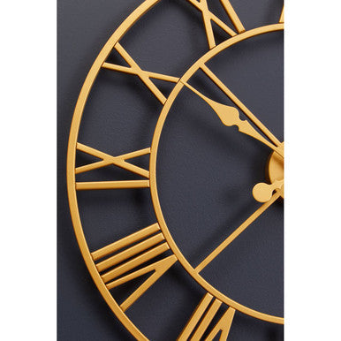 56cm Dia Gold Finish Wall Clock