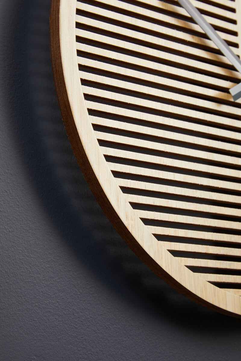 40cm Dia Small Wooden Effect Wall Clock
