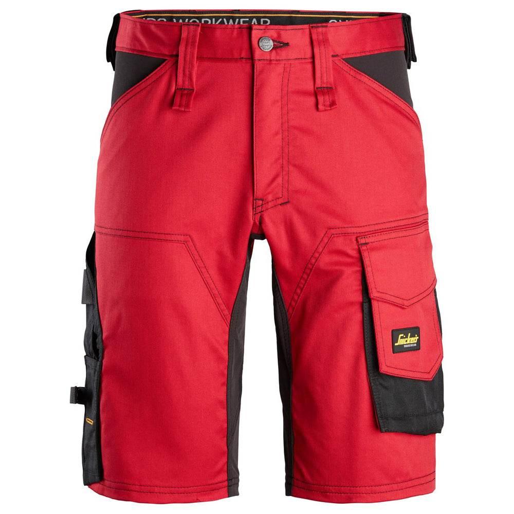Snickers 6143 AllroundWork Stretch Shorts Red Black