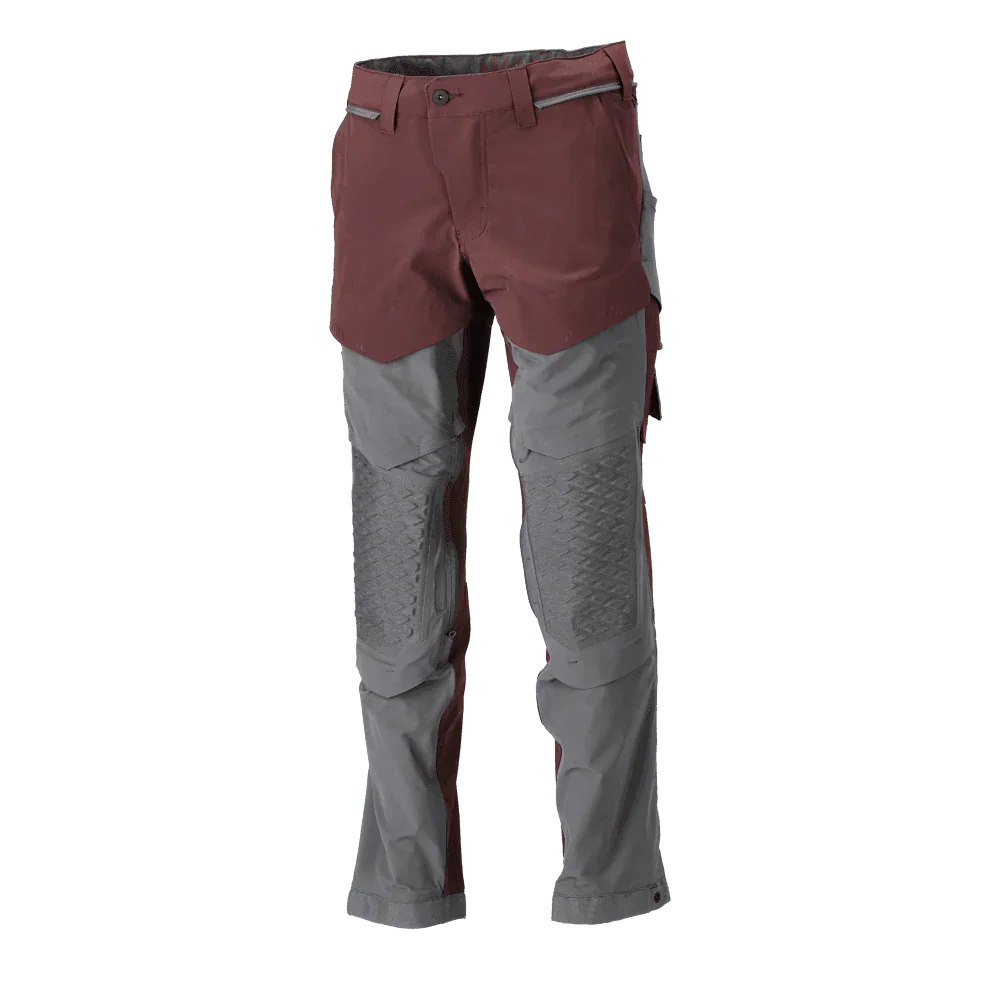 Mascot 22279 Ultimate Stretch Click System Pocket Trousers Bordeaux / Stone Grey