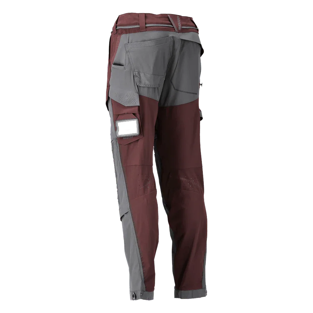 Mascot 22279 Ultimate Stretch Click System Pocket Trousers Bordeaux / Stone Grey
