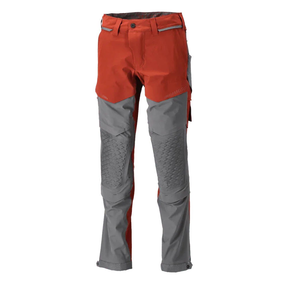 Mascot 22279 Ultimate Stretch Click System Pocket Trousers Autumn Red / Stone Grey