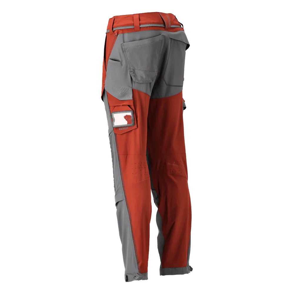 Mascot 22279 Ultimate Stretch Click System Pocket Trousers Autumn Red / Stone Grey