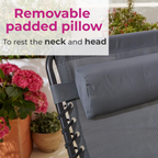 Two Grey Outdoor Folding Sun Loungers