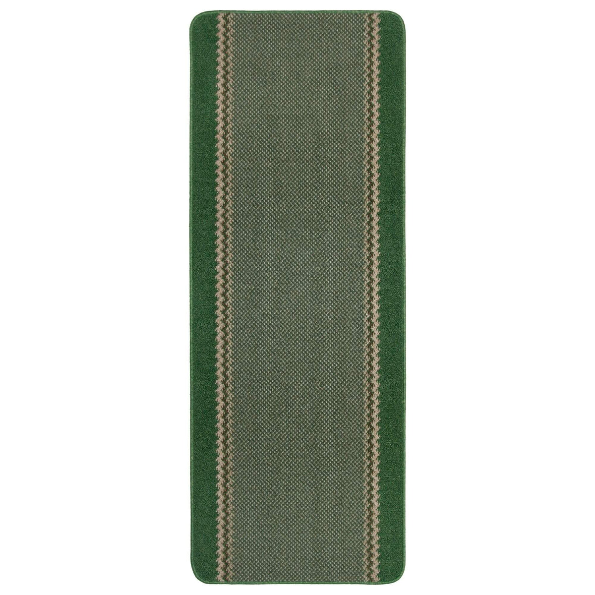 Washable Designer Bordered Green Rug 67X180 cm